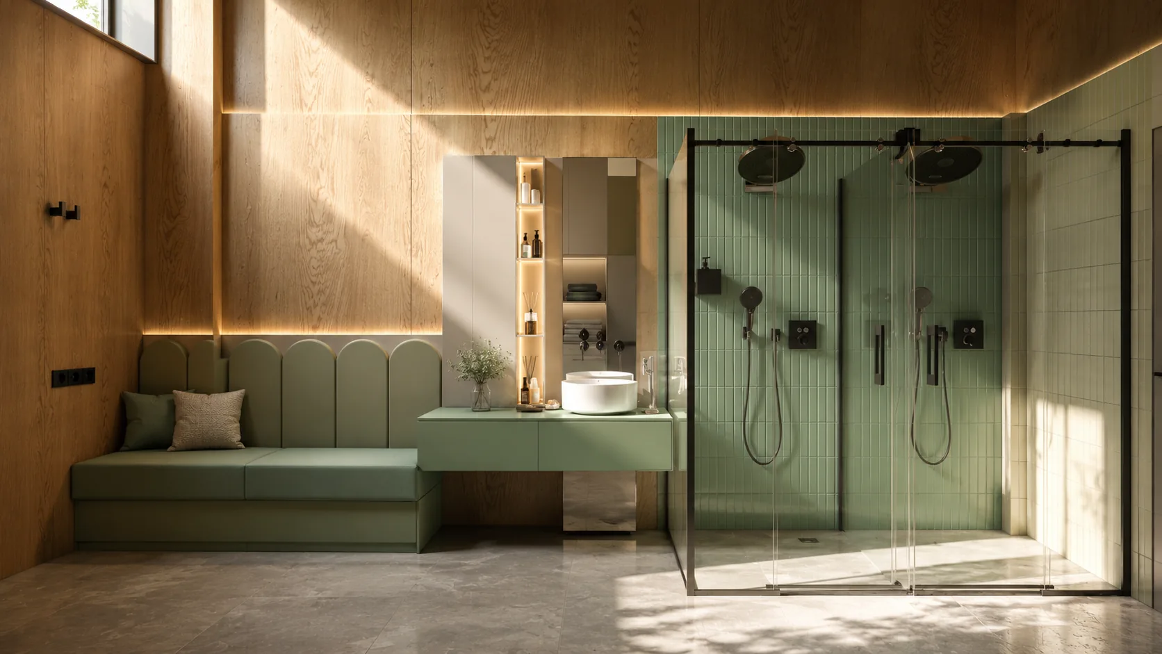 Душевая зона SPA-павильона 525 м²